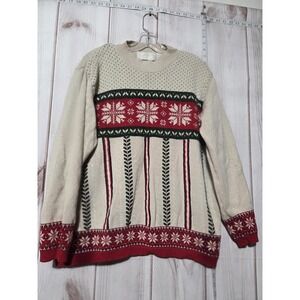 Vintage Elisabeth Sweater Womens 1x Snowflake Holiday Pullover 90s